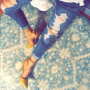 Mustard yellow heels